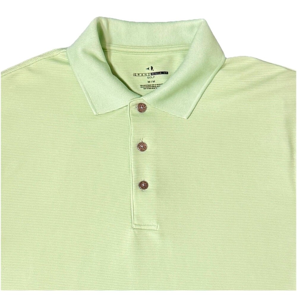 Grand Slam Polo Shirt Mens M Green Performance Golf Short Sleeve Polyester